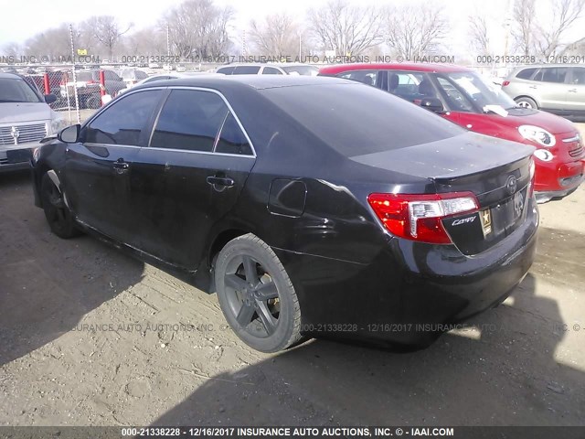 4T1BF1FK1DU668258 - 2013 TOYOTA CAMRY L/SE/LE/XLE BLACK photo 3
