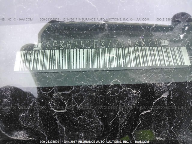 1G8AJ55F87Z198824 - 2007 SATURN ION LEVEL 2 GRAY photo 9