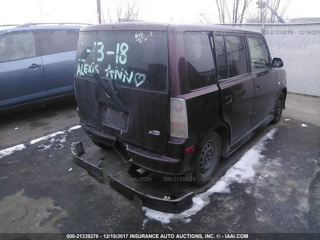 JTLKT324450213269 - 2005 TOYOTA SCION XB RED photo 4