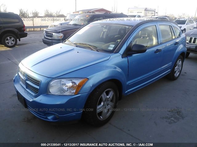 1B3HB48C88D595768 - 2008 DODGE CALIBER SXT BLUE photo 2