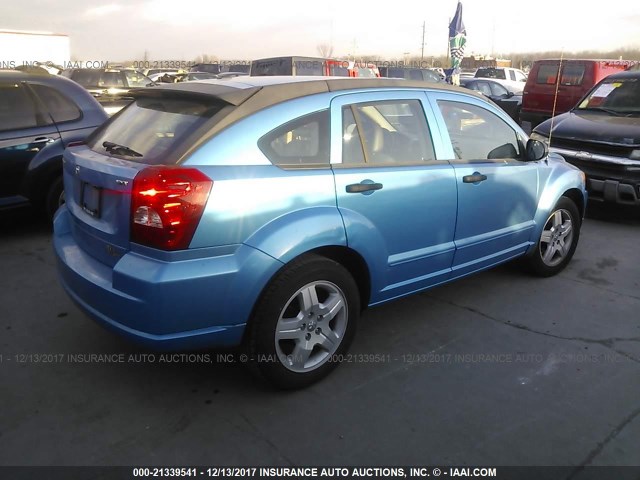 1B3HB48C88D595768 - 2008 DODGE CALIBER SXT BLUE photo 4