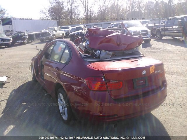 WBA3B1C54FK138557 - 2015 BMW 320 I RED photo 3