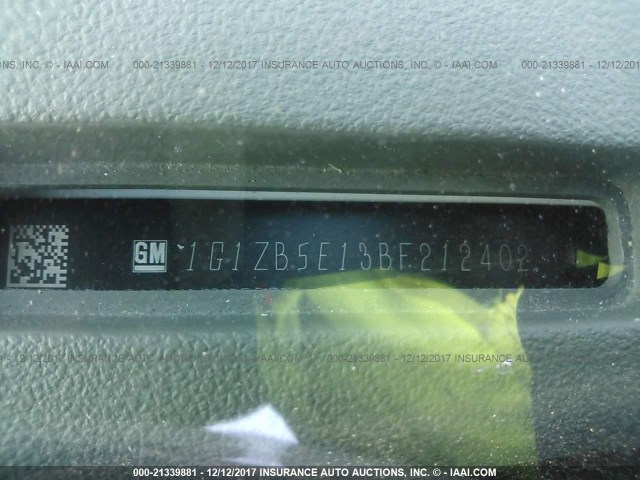 1G1ZB5E13BF212402 - 2011 CHEVROLET MALIBU LS 白色 照片 9