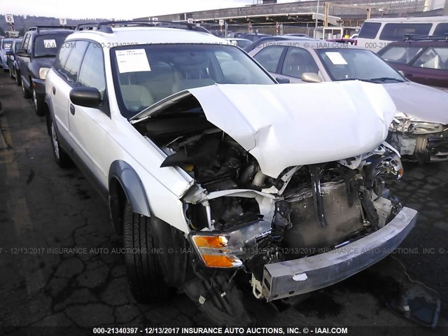 4S4BP61C857376469 - 2005 SUBARU LEGACY OUTBACK 2.5I WHITE photo 1