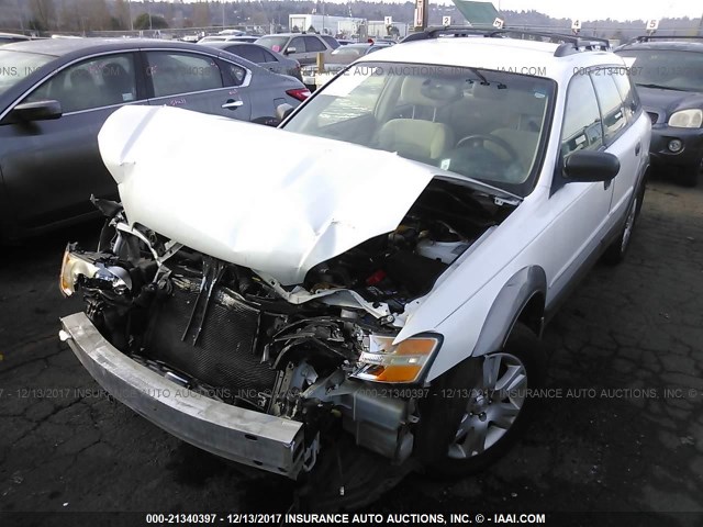 4S4BP61C857376469 - 2005 SUBARU LEGACY OUTBACK 2.5I WHITE photo 2