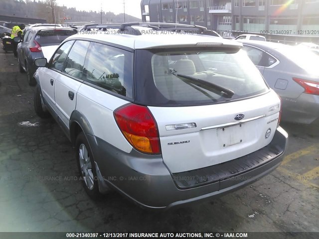 4S4BP61C857376469 - 2005 SUBARU LEGACY OUTBACK 2.5I WHITE photo 3