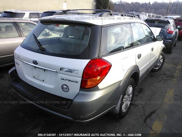 4S4BP61C857376469 - 2005 SUBARU LEGACY OUTBACK 2.5I WHITE photo 4