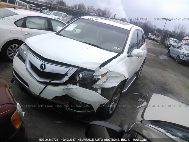 2HNYD2H47AH509830 - 2010 ACURA MDX TECHNOLOGY WHITE photo 2