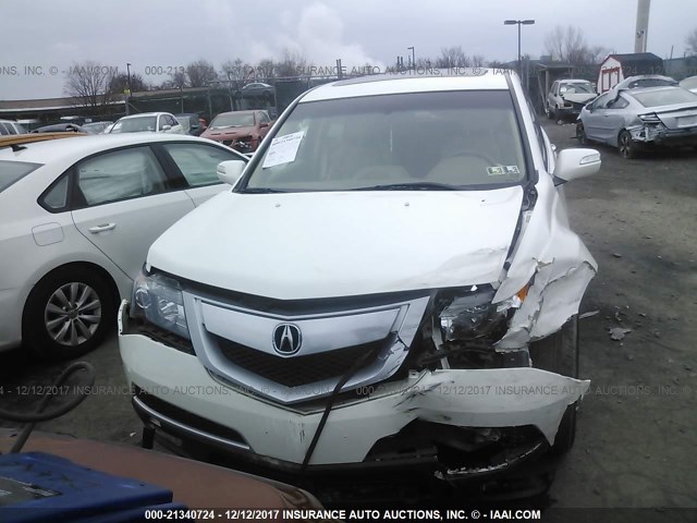 2HNYD2H47AH509830 - 2010 ACURA MDX TECHNOLOGY WHITE photo 6