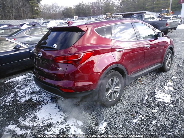 5XYZUDLB0GG307057 - 2016 HYUNDAI SANTA FE SPORT  RED photo 4