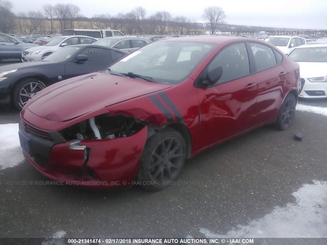 1C3CDFAH8DD169789 - 2013 DODGE DART SE/AERO RED photo 2