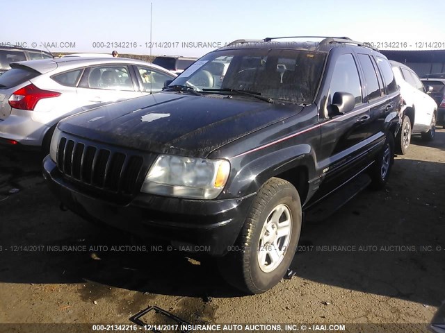 1J4GW58NXYC373206 - 2000 JEEP GRAND CHEROKEE LIMITED BLACK photo 2