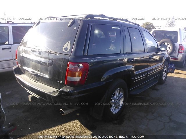 1J4GW58NXYC373206 - 2000 JEEP GRAND CHEROKEE LIMITED BLACK photo 4