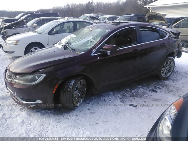 1C3CCCAB6GN118545 - 2016 CHRYSLER 200 LIMITED MAROON photo 2