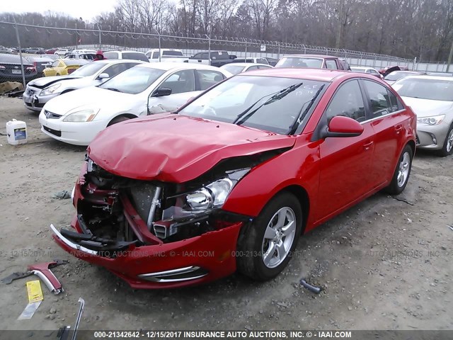 1G1PC5SB2F7215793 - 2015 CHEVROLET CRUZE LT RED photo 2