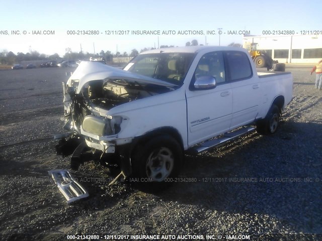 5TBET34196S536283 - 2006 TOYOTA TUNDRA DOUBLE CAB SR5 WHITE photo 2