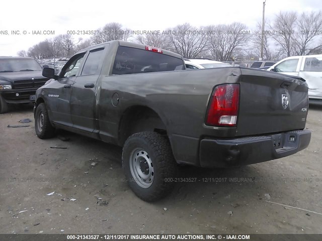 1C6RD7FP1CS251747 - 2012 DODGE RAM 1500 ST GREEN photo 3