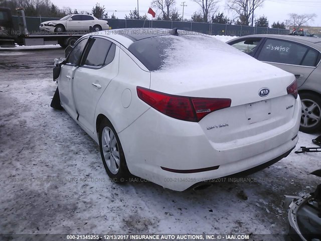 KNAGN4A79B5058467 - 2011 KIA OPTIMA EX/SX WHITE photo 3