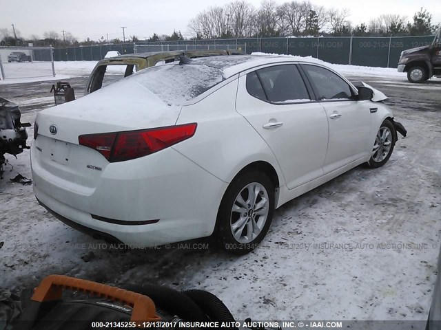 KNAGN4A79B5058467 - 2011 KIA OPTIMA EX/SX WHITE photo 4