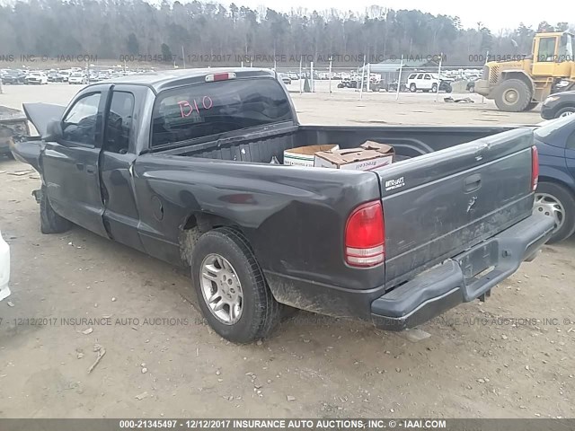 1B7GL22N31S335138 - 2001 DODGE DAKOTA BLACK photo 3