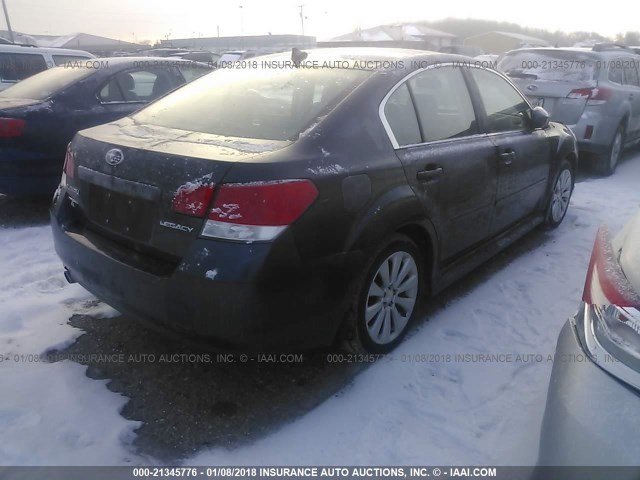 4S3BMCK64B3231064 - 2011 SUBARU LEGACY 2.5I LIMITED GRAY photo 4