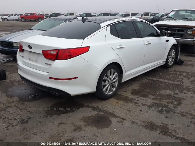 5XXGN4A72FG470329 - 2015 KIA OPTIMA EX WHITE photo 4