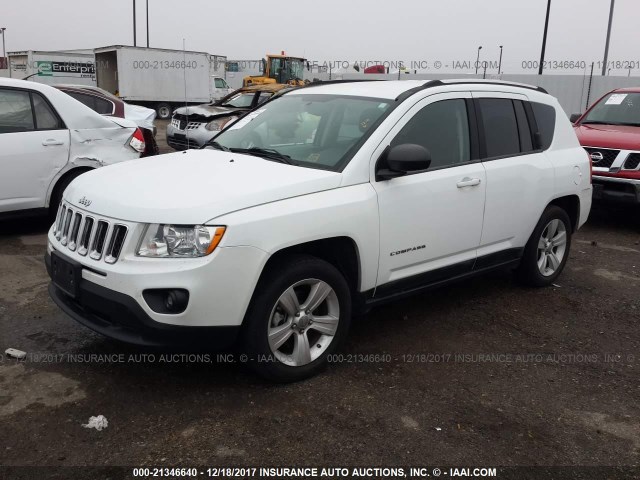 1J4NT1FB9BD215393 - 2011 JEEP COMPASS SPORT WHITE photo 2