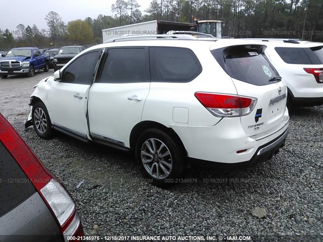 5N1AR2MN2EC607045 - 2014 NISSAN PATHFINDER S/SV/SL/PLATINUM WHITE photo 3