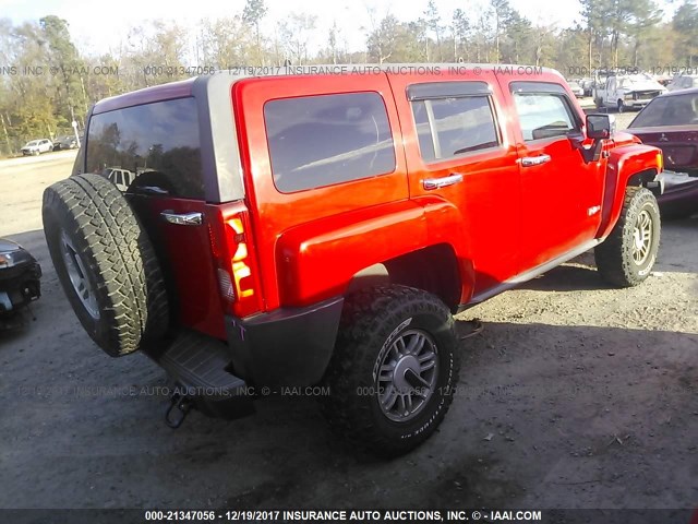 5GTDN136168102399 - 2006 HUMMER H3 RED photo 4