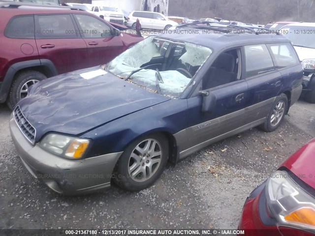 4S3BH675247640861 - 2004 SUBARU LEGACY OUTBACK AWP BLUE photo 2