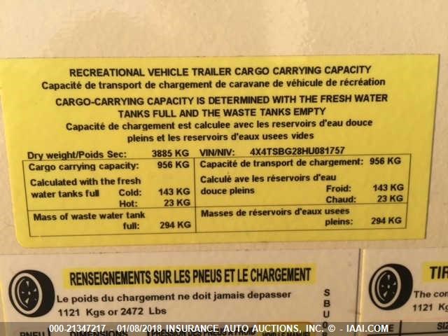 4X4TSBG28HU081757 - 2017 FOREST RIVER SALEM HEMISPHERE  Бежевый фото 10