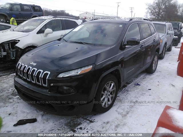 1C4PJLCB9EW323722 - 2014 JEEP CHEROKEE LATITUDE BLACK photo 2