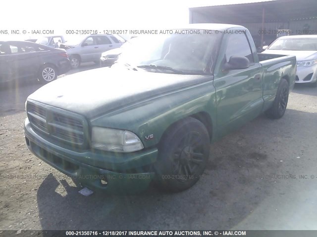 1B7FL26X2XS104781 - 1999 DODGE DAKOTA GREEN photo 2