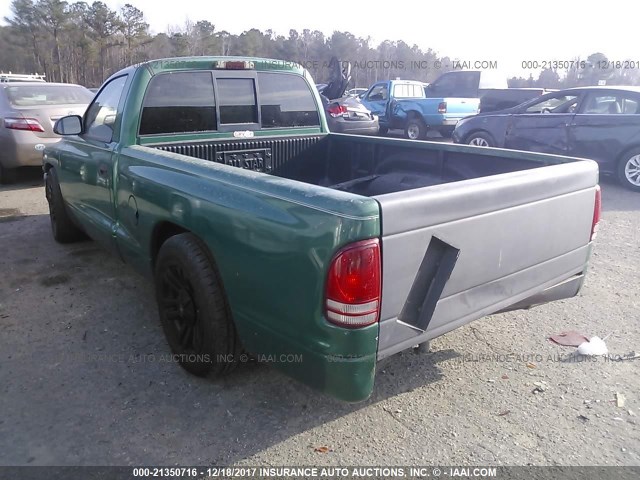 1B7FL26X2XS104781 - 1999 DODGE DAKOTA GREEN photo 3