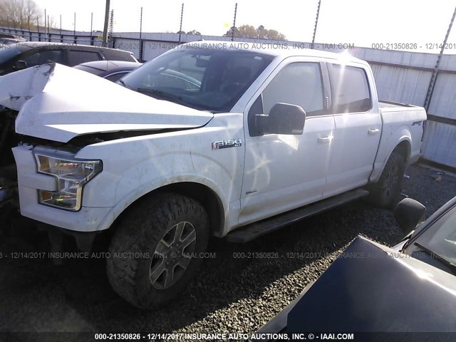 1FTEW1EP8GKF90575 - 2016 FORD F150 SUPERCREW WHITE photo 2