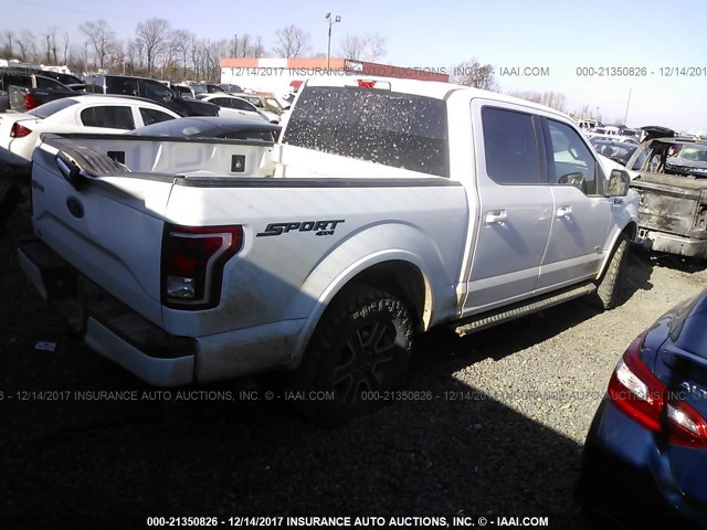 1FTEW1EP8GKF90575 - 2016 FORD F150 SUPERCREW WHITE photo 4