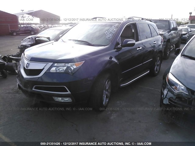 2HNYD2H35CH524904 - 2012 ACURA MDX TECHNOLOGY BLUE photo 2