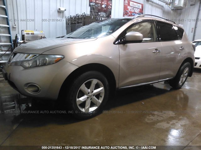 JN8AZ18W49W121363 - 2009 NISSAN MURANO S/SL/LE Pewter photo 2