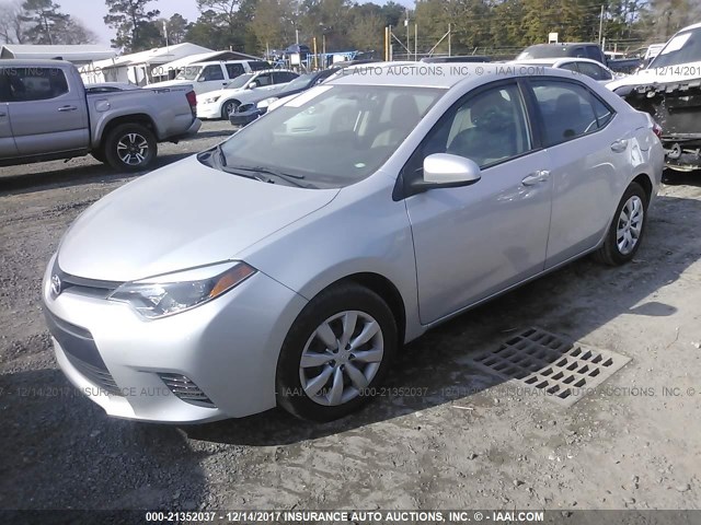 5YFBURHE5FP332449 - 2015 TOYOTA COROLLA L/LE/LE PLS/PRM/S/S PLS SILVER photo 2