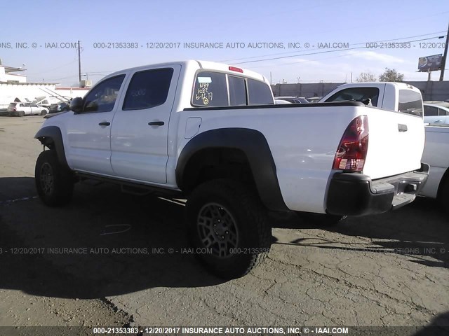 5TFJU4GNXDX047227 - 2013 TOYOTA TACOMA DOUBLE CAB PRERUNNER WHITE photo 3