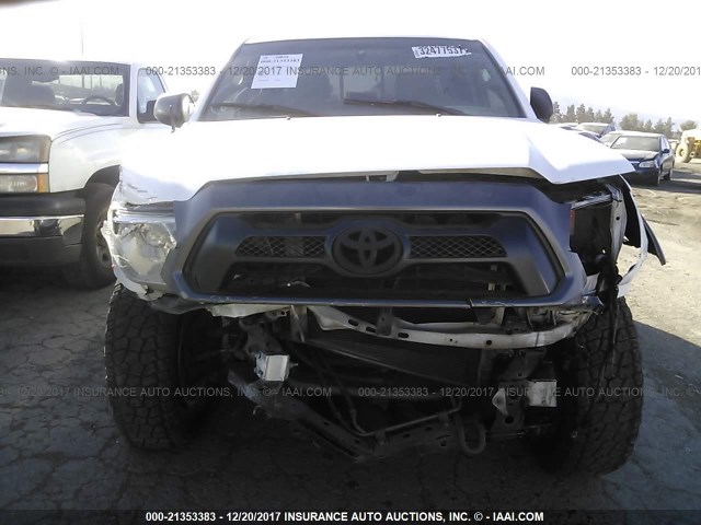 5TFJU4GNXDX047227 - 2013 TOYOTA TACOMA DOUBLE CAB PRERUNNER WHITE photo 6