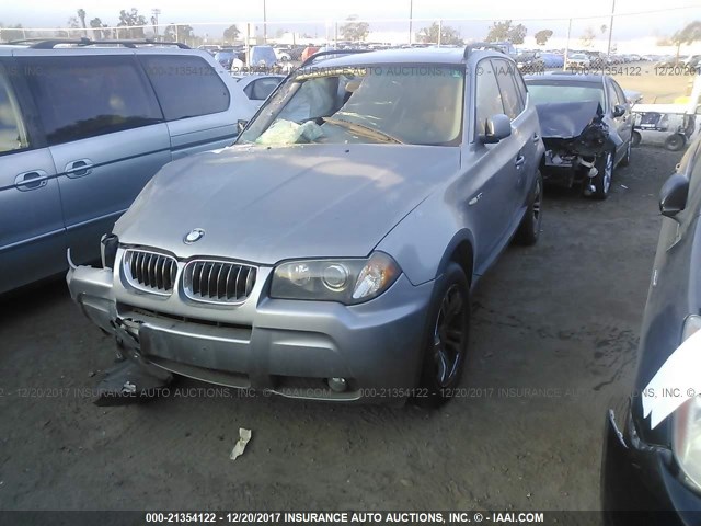 WBXPA93446WG77711 - 2006 BMW X3 3.0I GRAY photo 2