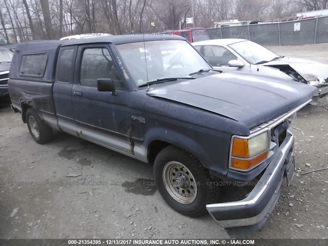 1FTCR14U1MPA90374 - 1991 FORD RANGER SUPER CAB BLACK photo 1