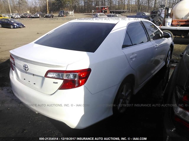 4T1BF1FK9CU568892 - 2012 TOYOTA CAMRY SE/LE/XLE Белый фото 4
