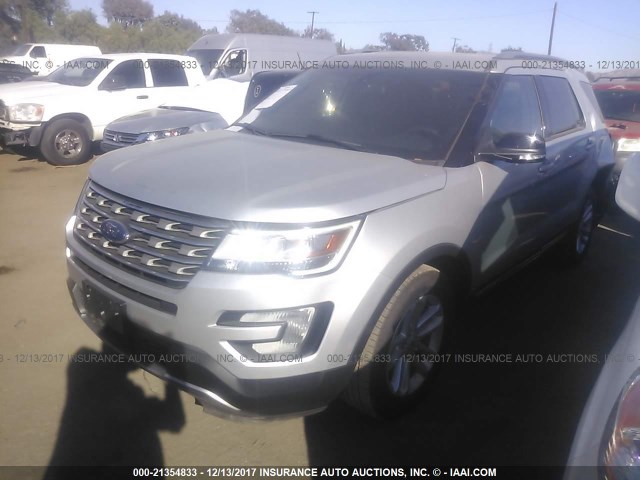 1FM5K7D81HGB06982 - 2017 FORD EXPLORER XLT SILVER photo 2