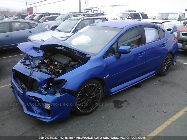 JF1VA2M65G9812161 - 2016 SUBARU WRX STI BLUE photo 2