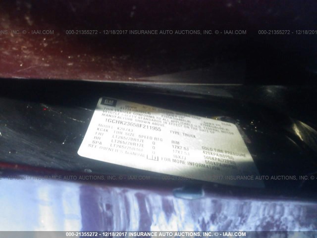1GCHK23658F211955 - 2008 CHEVROLET SILVERADO K2500 HEAVY DUTY BLACK photo 9