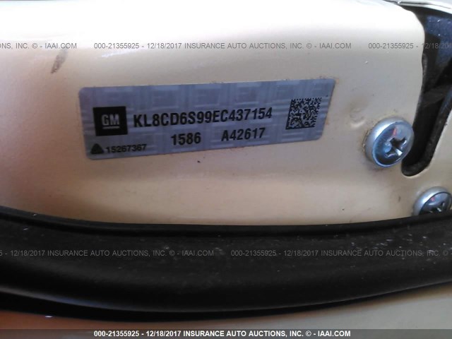 KL8CD6S99EC437154 - 2014 CHEVROLET SPARK 1LT YELLOW photo 9