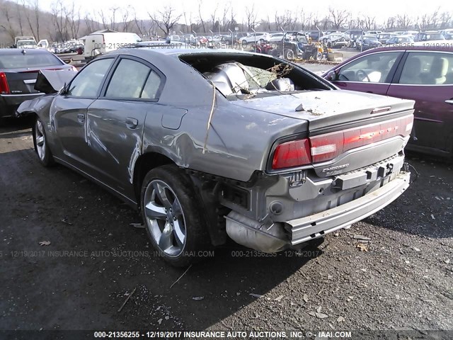 2B3CL5CT6BH610511 - 2011 DODGE CHARGER R/T GRAY photo 3