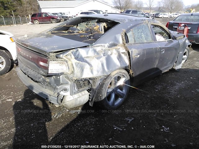 2B3CL5CT6BH610511 - 2011 DODGE CHARGER R/T GRAY photo 4